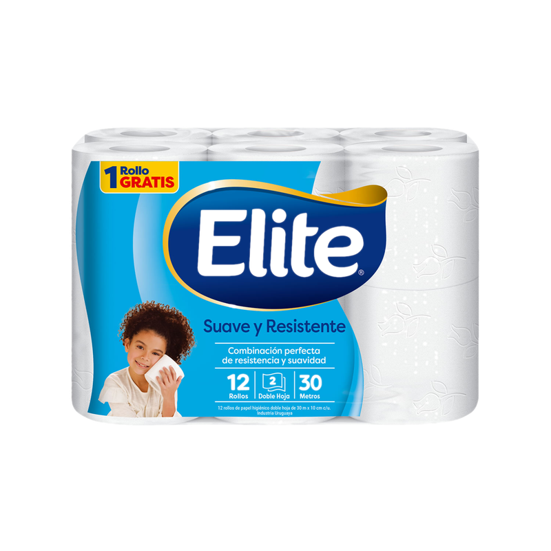 Papel Higienico Elite Suave Y Resistente Doble Hoja 12 Unidades 30m