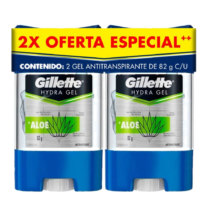 Pack 2 Unidades Gillette Hydra Gel Aloe 82 G