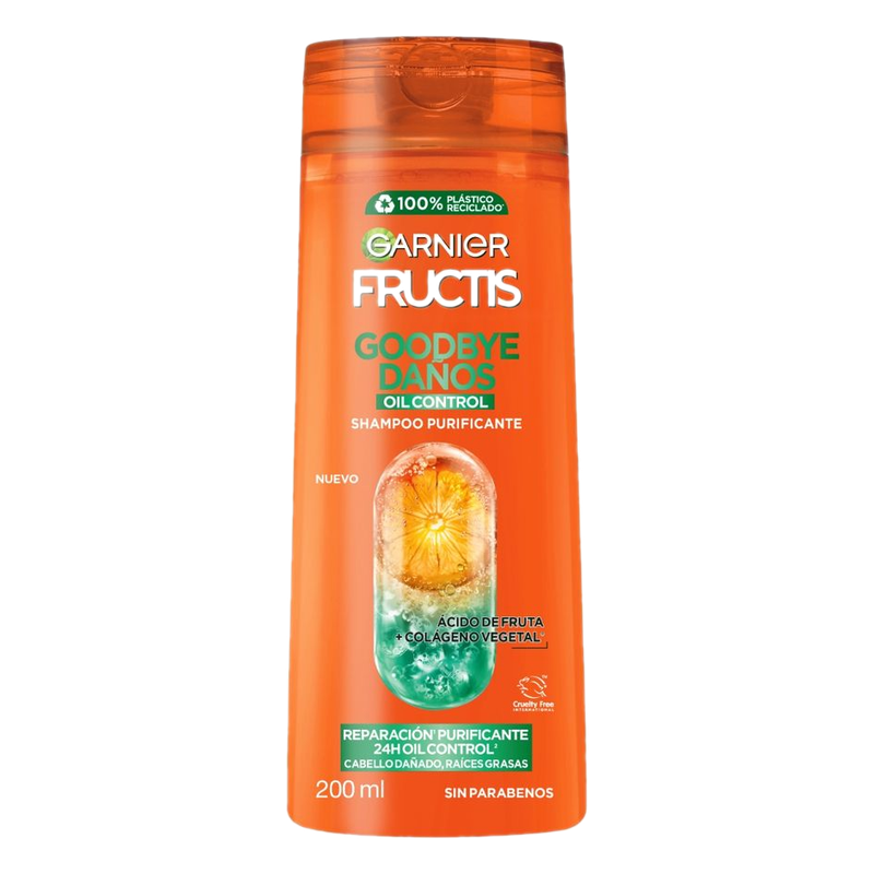 Shampoo Garnier Fructis Goodbye Daños Oil Control Purificante 200 Ml
