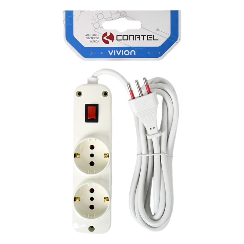 Zapatilla Conatel 3m 2t Schuko Con Llave