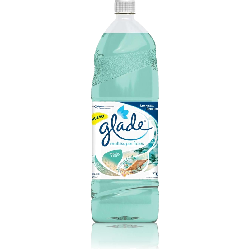 Limpiador Líquido Multisuperficies Paraiso Azul Botella Glade 1,76 L