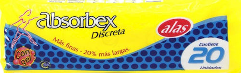 Toallas Femeninas Absorbex Con Alas Mediana 20 Unidades