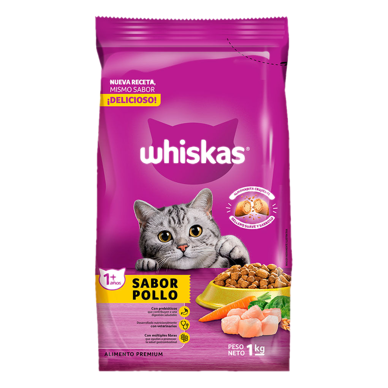 Alimento Para Gatos Sabor Pollo 1 O Más Años Whiskas 1 Kg