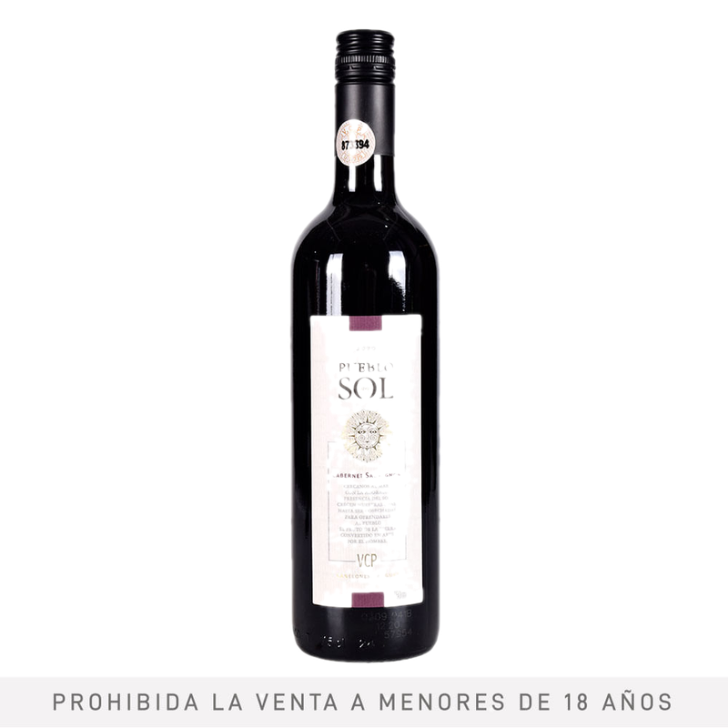 Vino Tinto Cabernet Sauvignon Pueblo Del Sol 750 Ml
