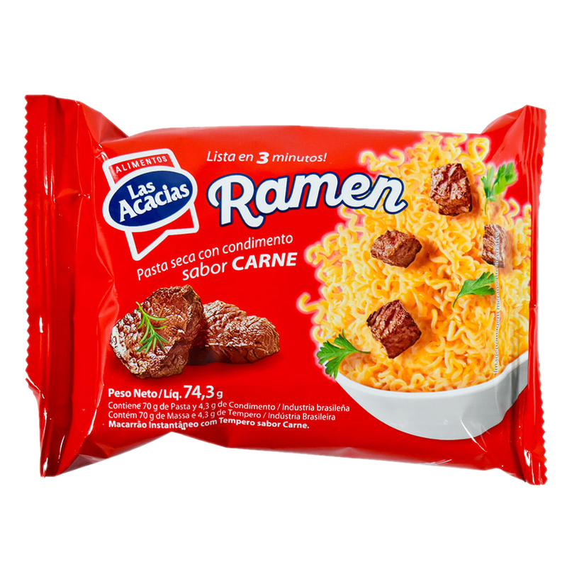 Pasta Instantánea Las Acacias Sabor Carne 743 G