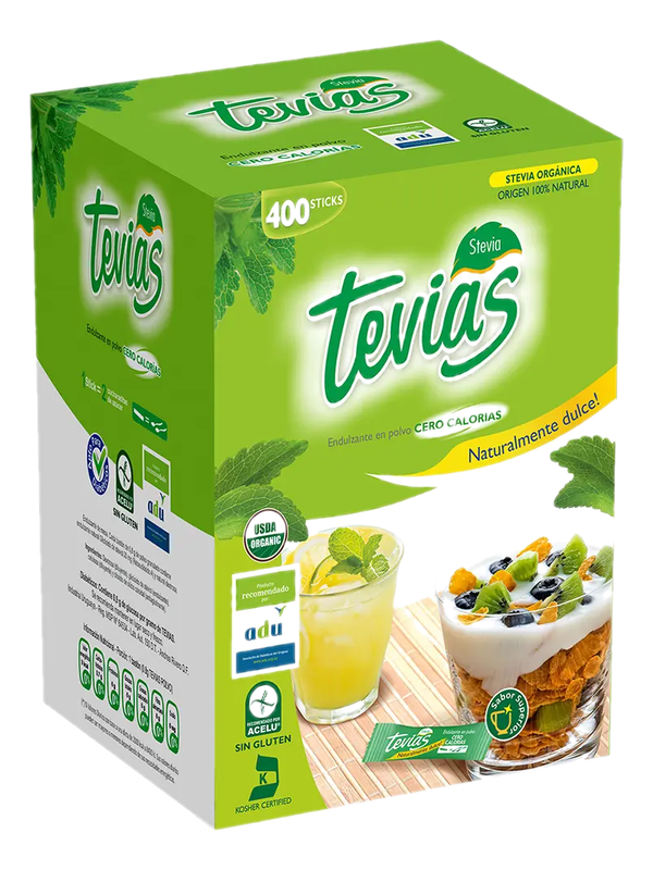 Edulcorante Tevias Polvo X 400 Bastones