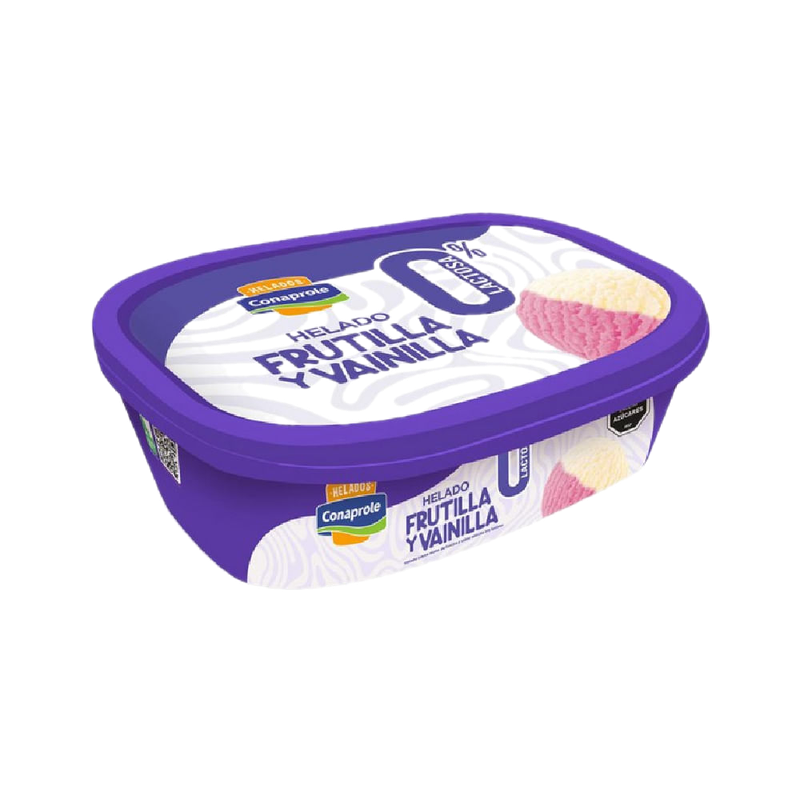Helado Conaprole Deslactosado Vainilla Y Frutilla 1 L