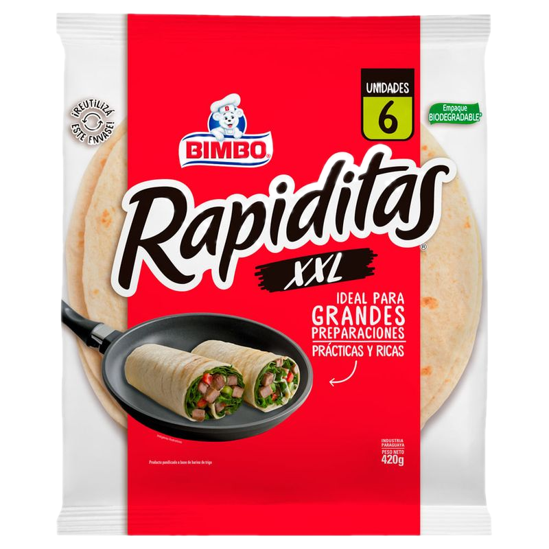 Tortillas Rapiditas Bimbo Maxi 6 Unidades 420 G