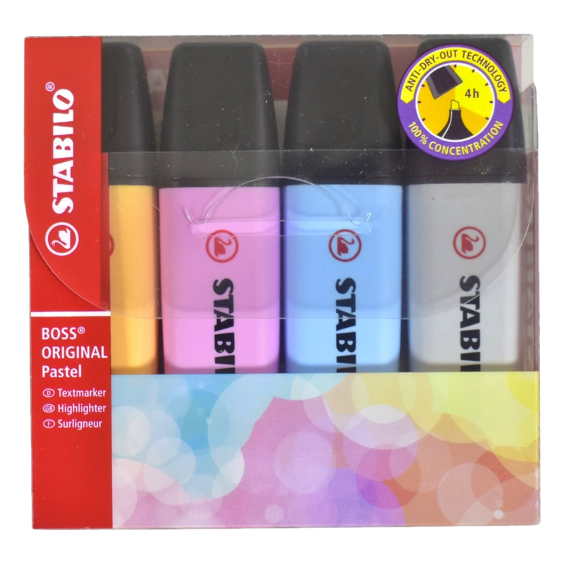 Resaltador Stabilo Boss Pastel Bis 4 Unidades