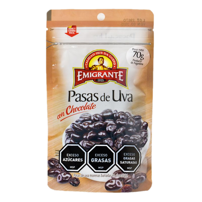 Pasas De Uva Con Chocolate Emigrante 70 G