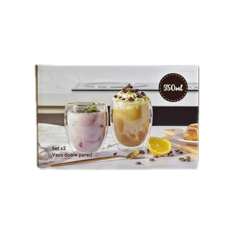 Set De 2 Vasos Doble Pared Varenna 350 Ml
