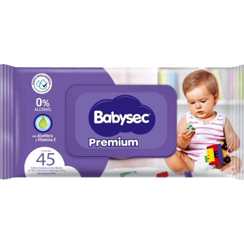 Babysec Toallitas Humedas Agua 45 Unidades