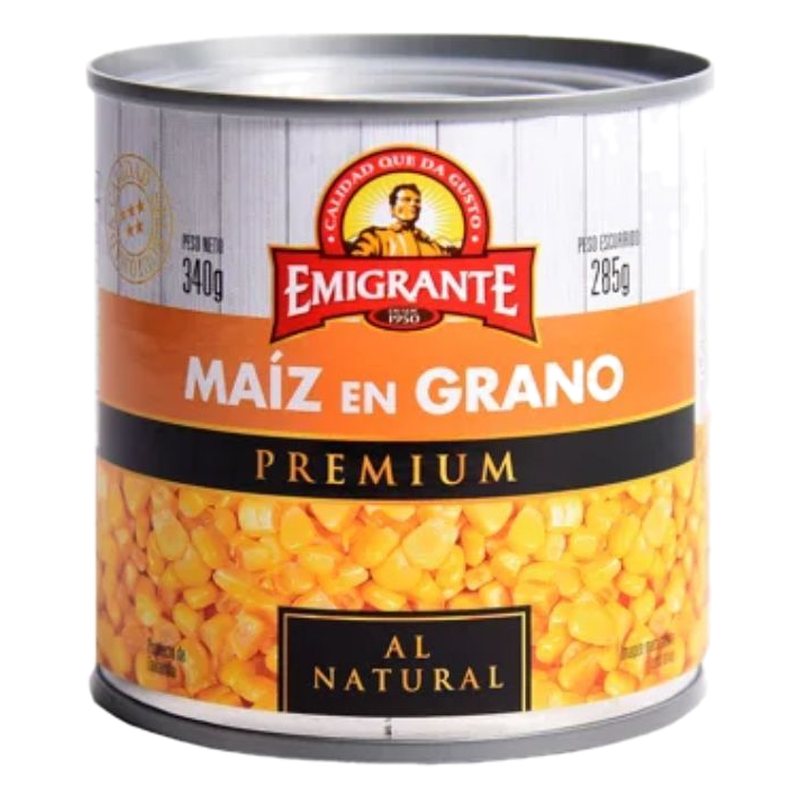 Choclo Emigrante En Grano Premium 340 G
