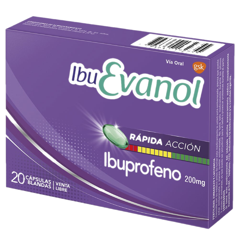 Ibuevanol 200 Mg 20 Cápsulas Blandas De Rápida Acción