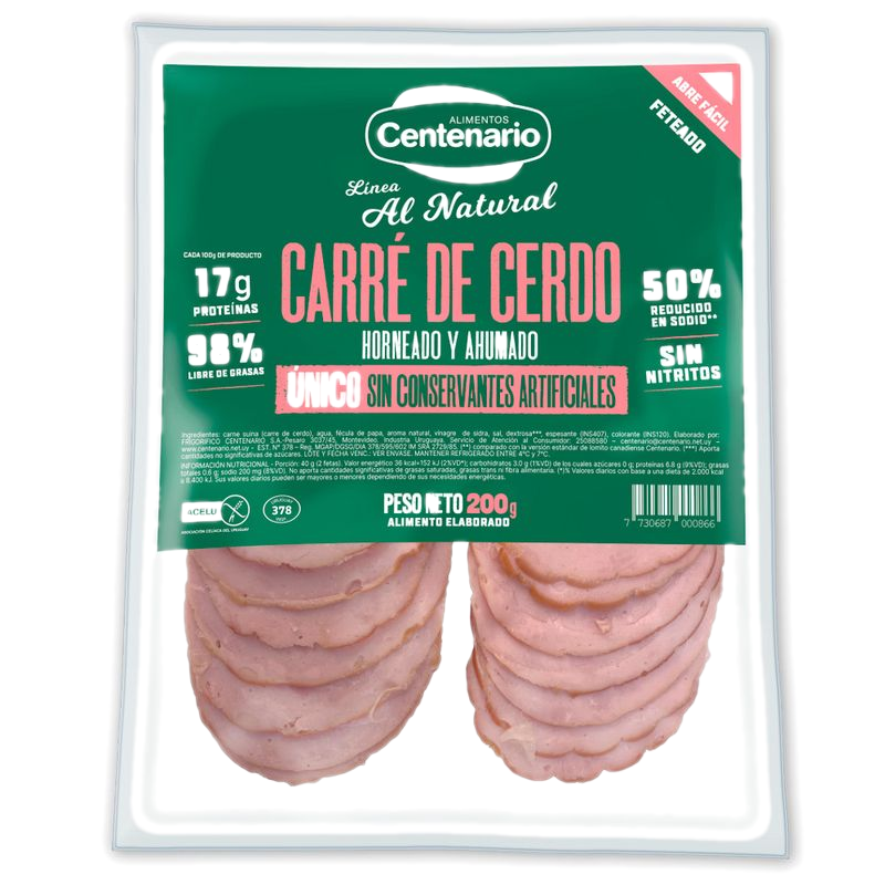 Carré De Cerdo Al Natural Centenario En Fetas 200 G