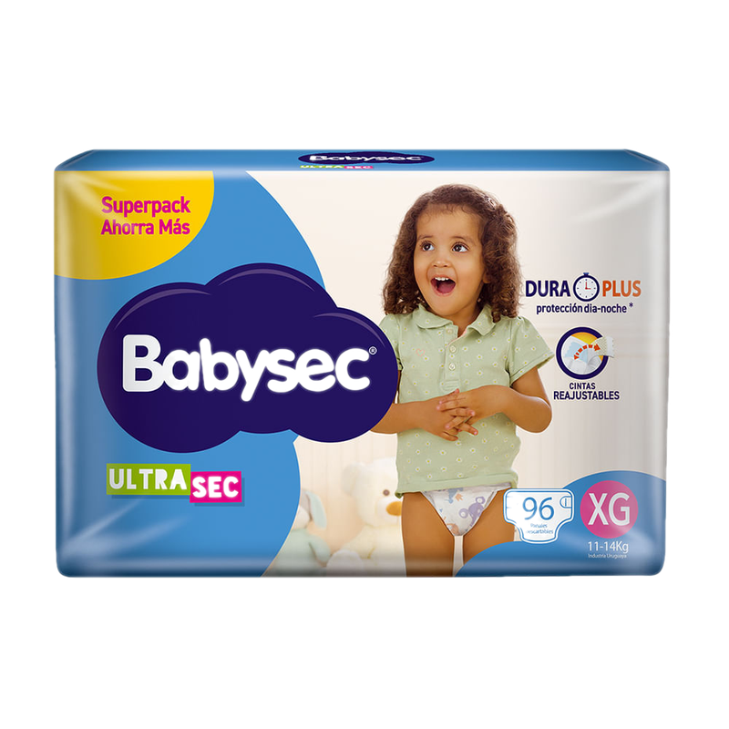 Pañales De Bebé Babysec Ultrasec, Talle Xg 96 Unidades