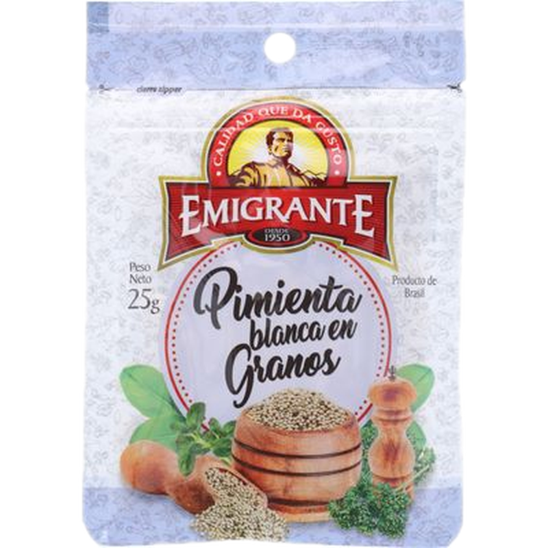 Pimienta Blanca Emigrante En Grano 25 G