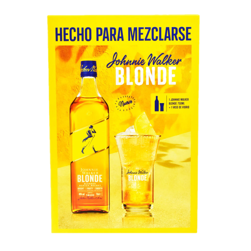 Whisky Escocés Johnnie Walker Blonde + Vaso 750 Ml