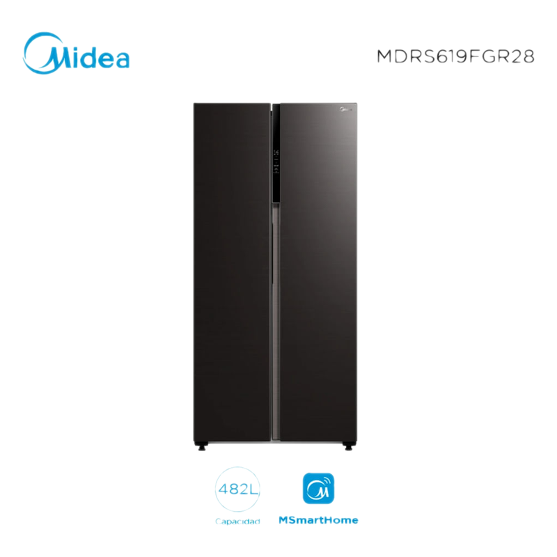 Refrigerador Midea Side By Side 482 L Inverter Black Mdrs619fgr28