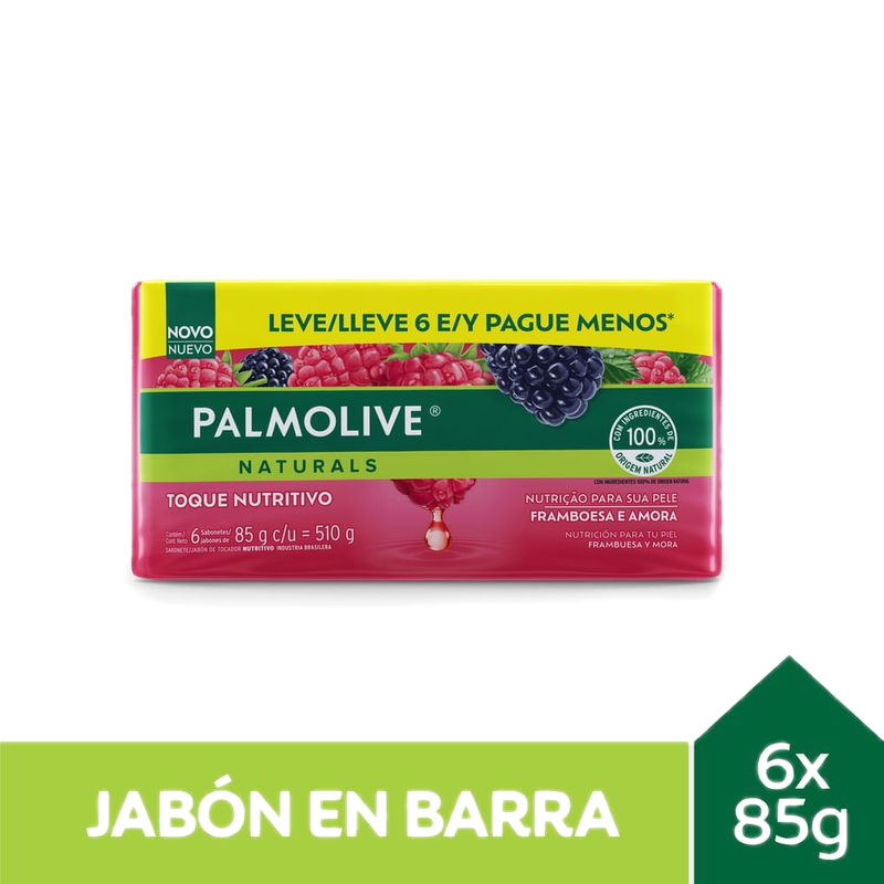 Pack 6 Unidades Jabón De Tocador Palmolive Frambuesa 85 G