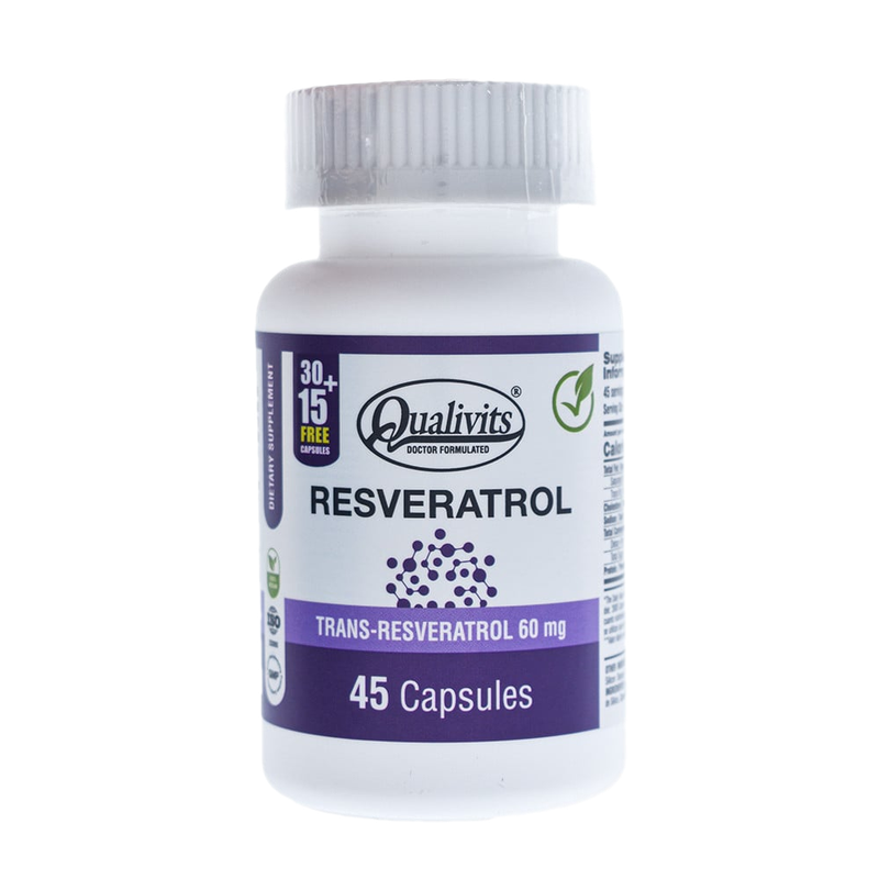 Suplemento Qualivits Resveratrol 60 Mg 45 Cápsulas