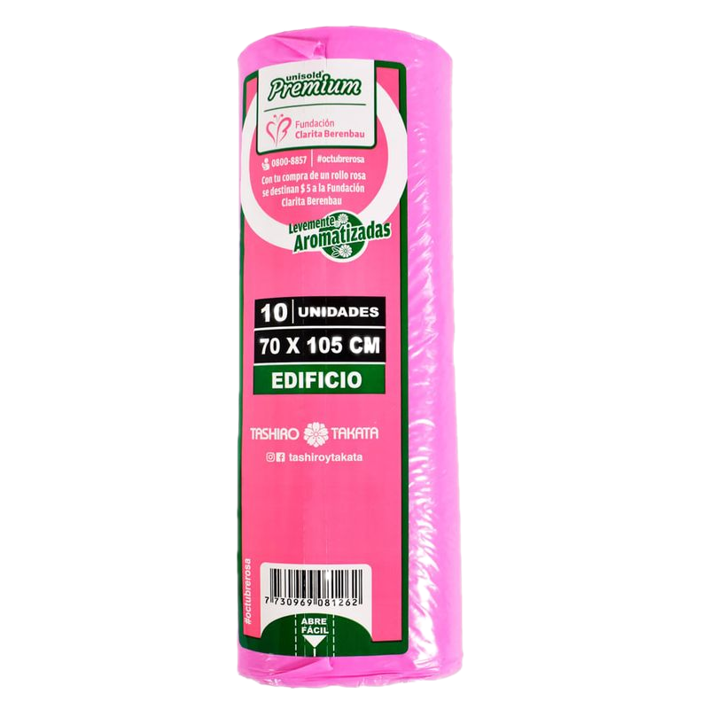 Bolsa Residuo En Rollo Unisold Rosa Edificio 10 Unidades
