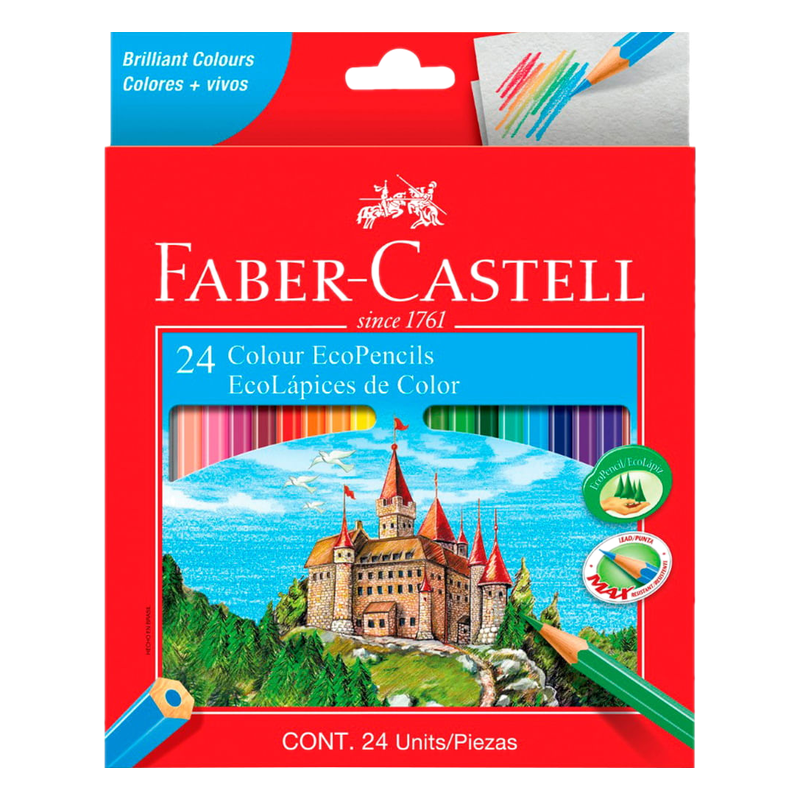 Lápices De Colores Faber Castell 24 Unidades + Sacapunta