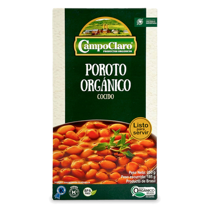 Porotos Orgánico Cocido Campoclaro 250 G