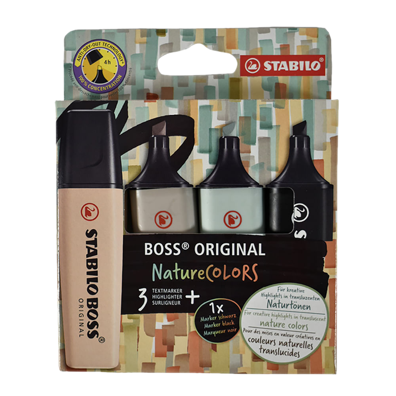 Resaltador Stabilo Boss Nature Bis 4 Unidades