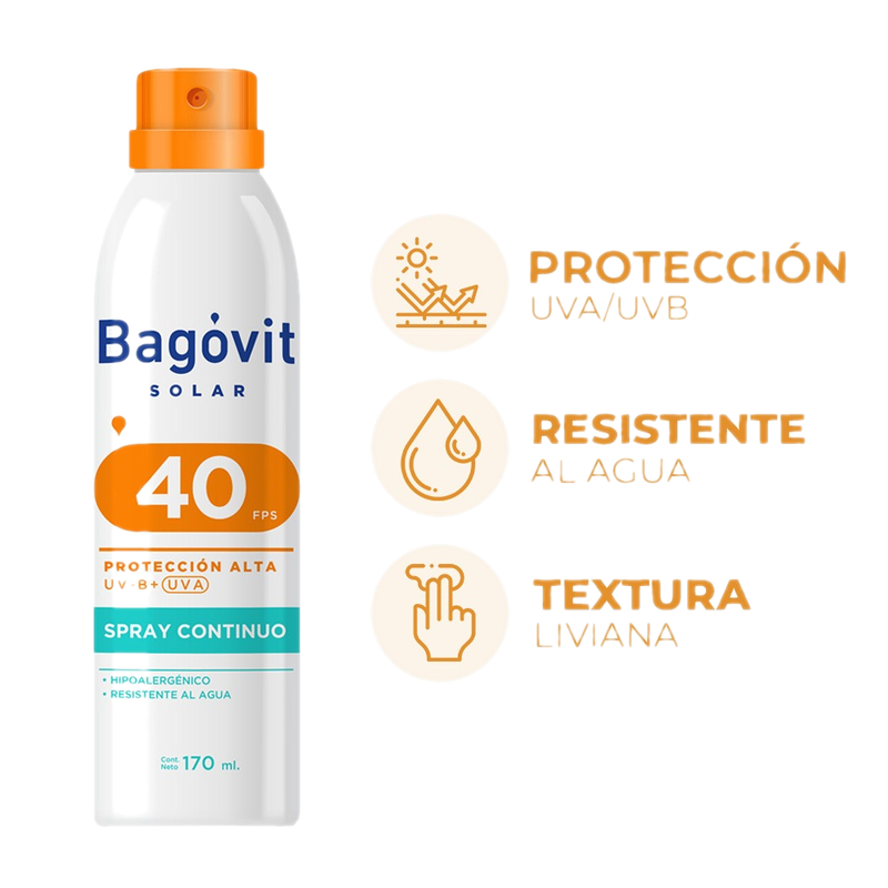 Protector Solar Bagovit Spray Fps40 170 Ml