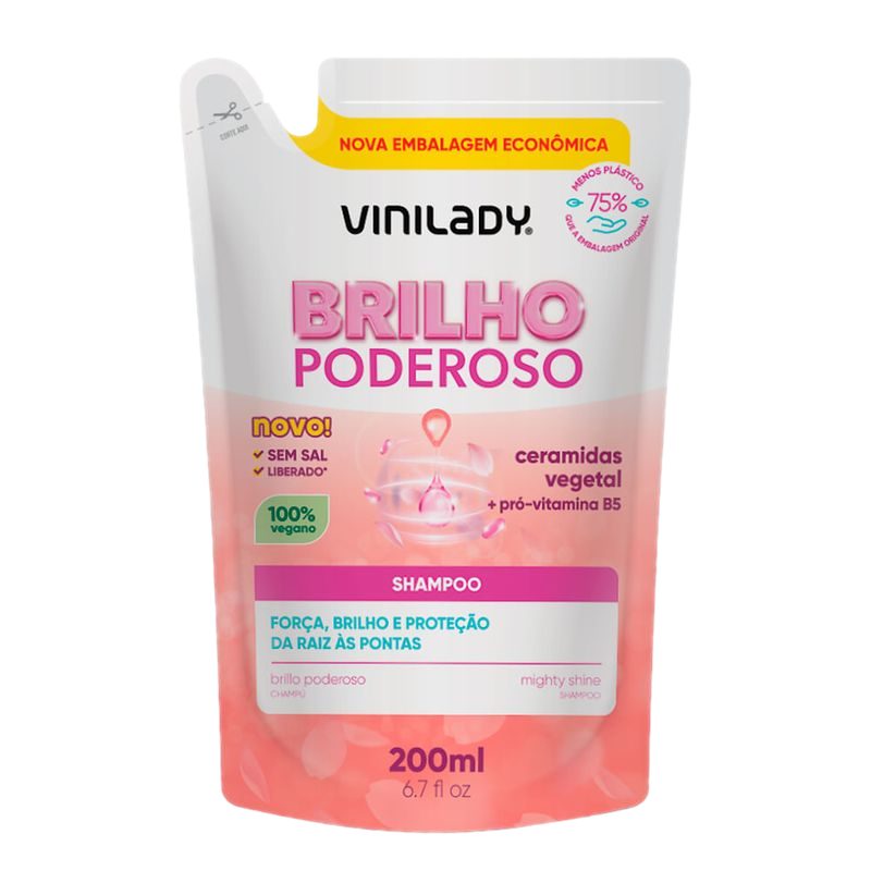 Shampoo Vini Lady Recarga Brillo Poderoso 200 Ml