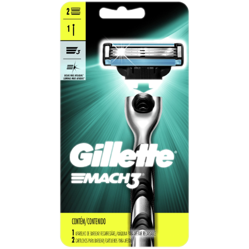 Afeitadora Mach3 Razor 2 Cartuchos Con Repuestos