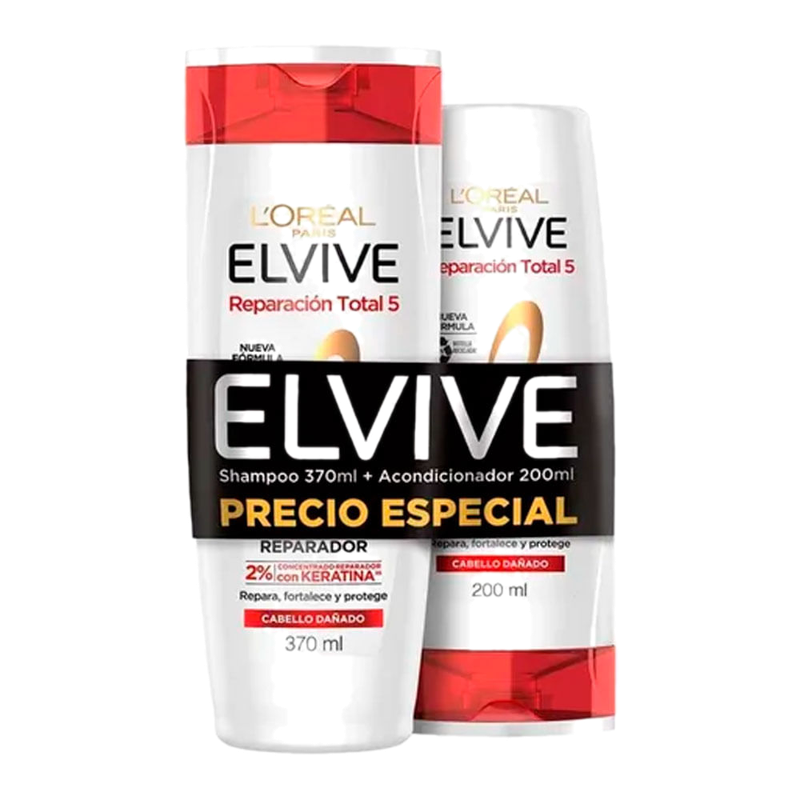 Pack Elvive Reparación Total Shampoo 370 Ml + Acondicionador 200 Ml