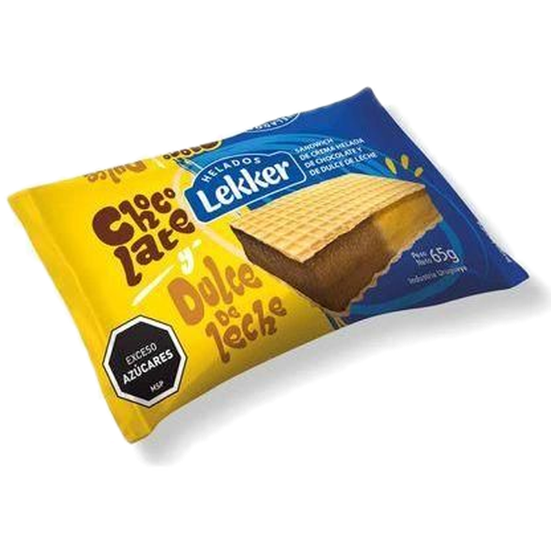 Helado Sándwich Chocolate Y Dulce De Leche Lekker 65 G