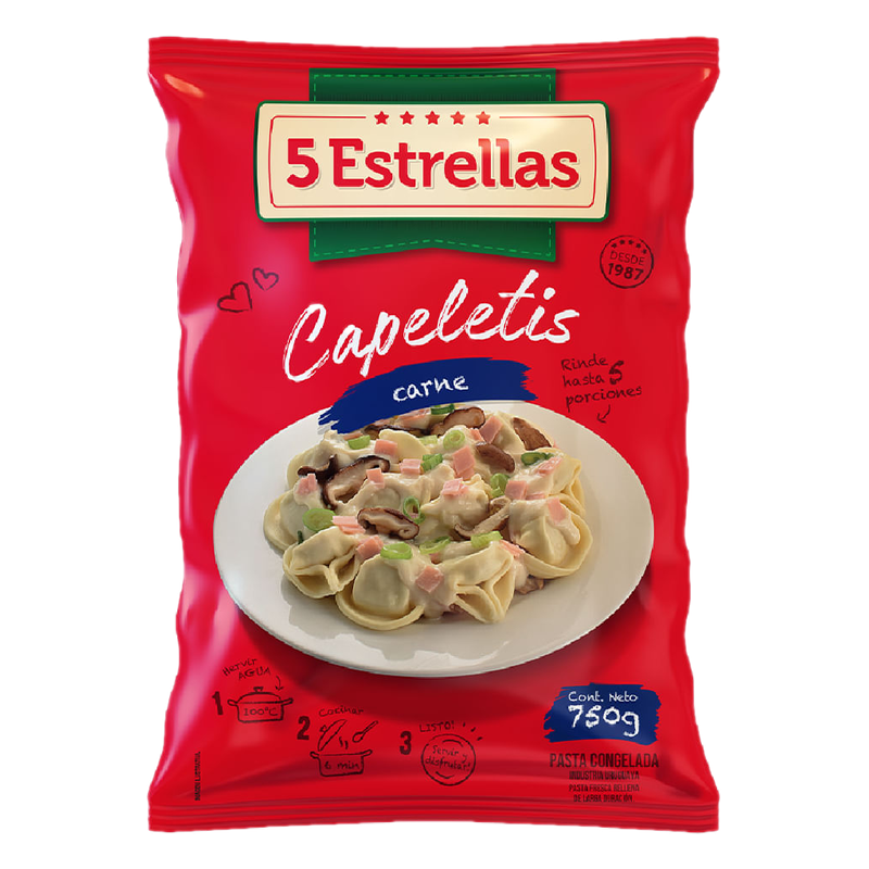Capelettis De Carne 5 Estrellas Congelados 750 G