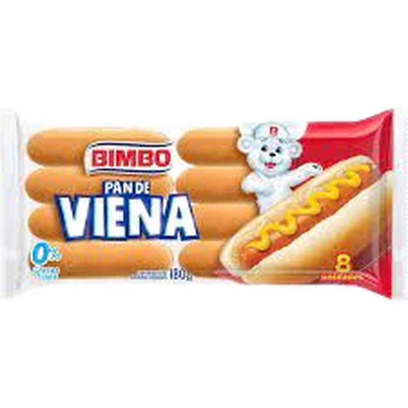 Pan De Viena Bimbo 8 Unidades.180 G.