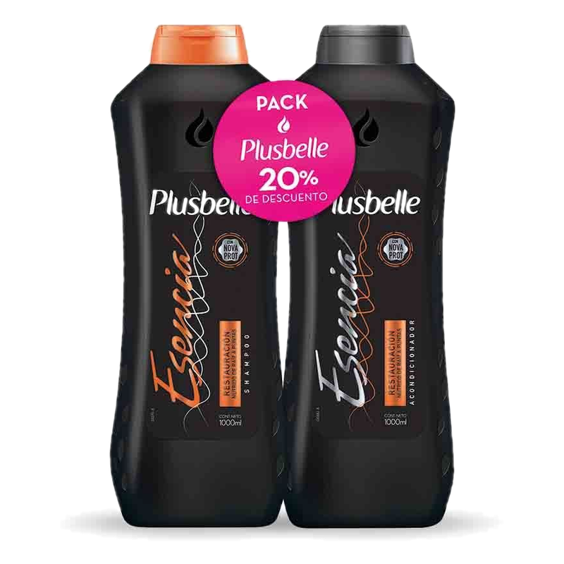 Shampoo + Acondicionador Plusbelle Esencia Restauración 1 L