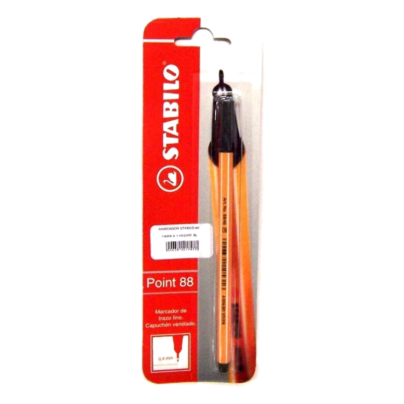 Marcador Fino Stabilo Point 88 Negro 0.4mm