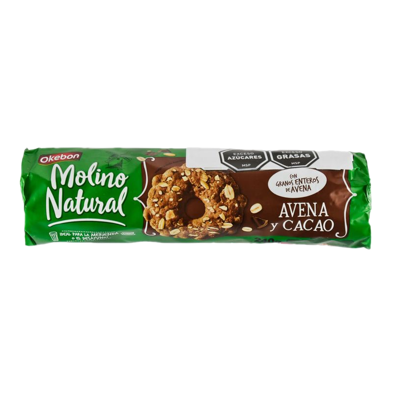 Galletitas Molino Natural Avena Y Cacao Okebon 240 G