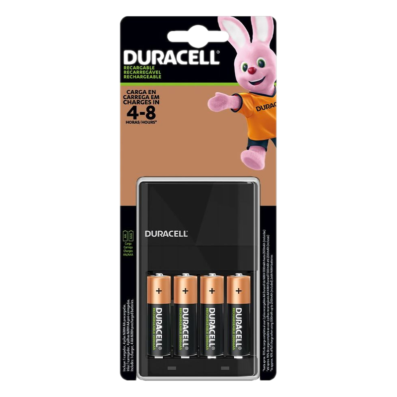 Cargador Duracell Con Pilas Aa 4 Unidades