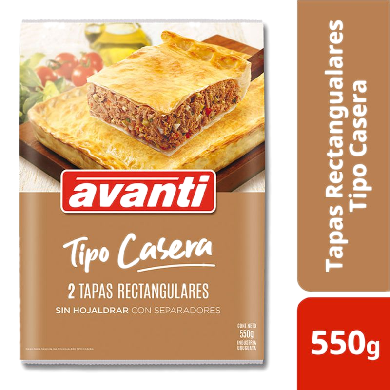 Tapa Rectangular Avanti Casera 550 G