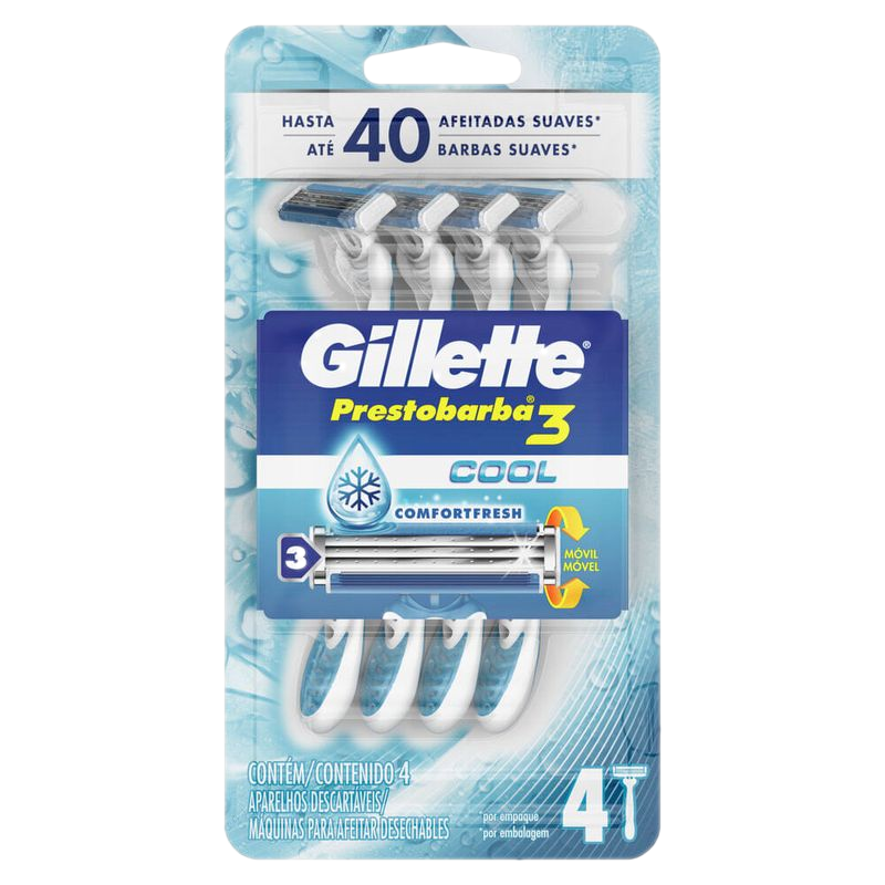 Máquina Prestobarba 3 Gillette Ice Hombre 4 Unidades