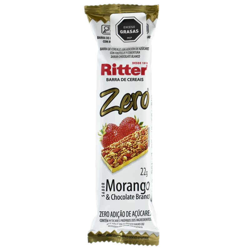 Barrita Cereal Ritter Zero Frutilla Chocolate Blanco 22 G