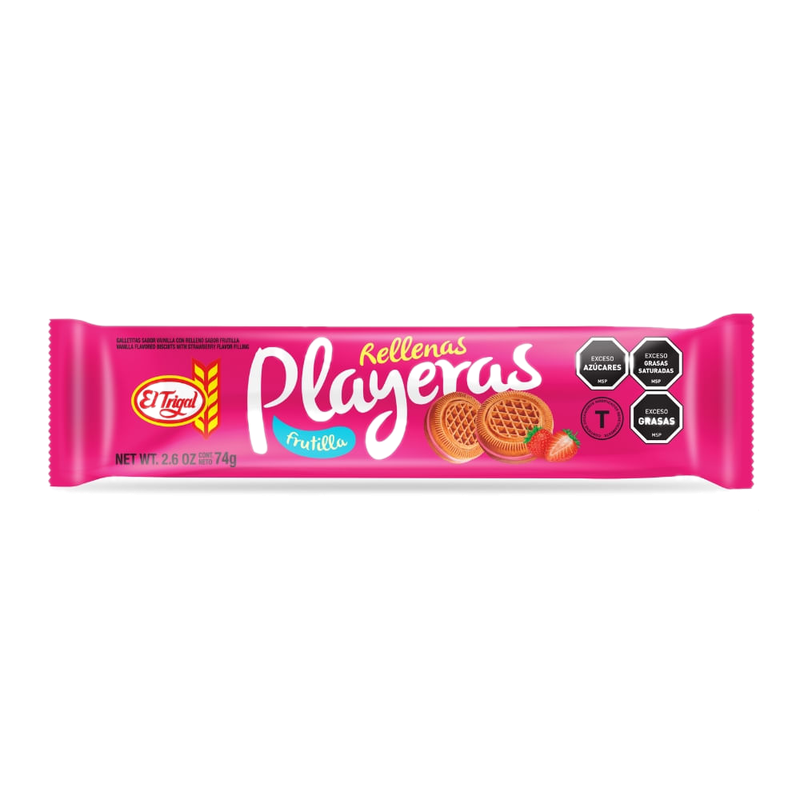 Galletas Rellenas El Trigal Playeras Frutilla 74 G