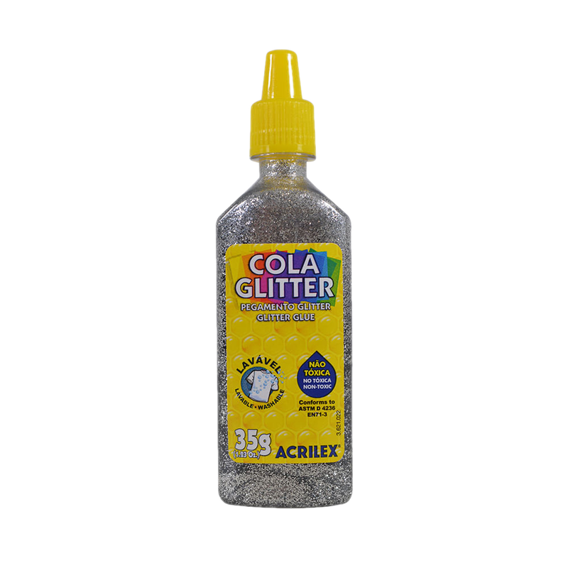 Goma Glitter Acrilex Plata 35 G