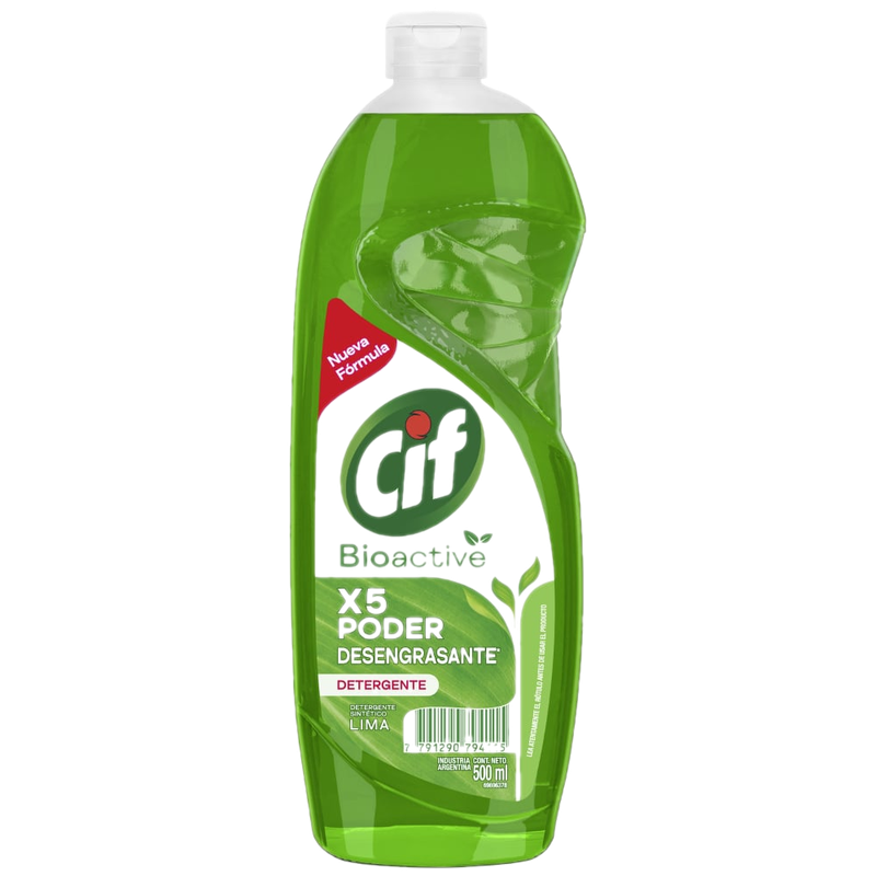 Detergente Concentrado Cif Active Gel Limón Verde 500 Ml