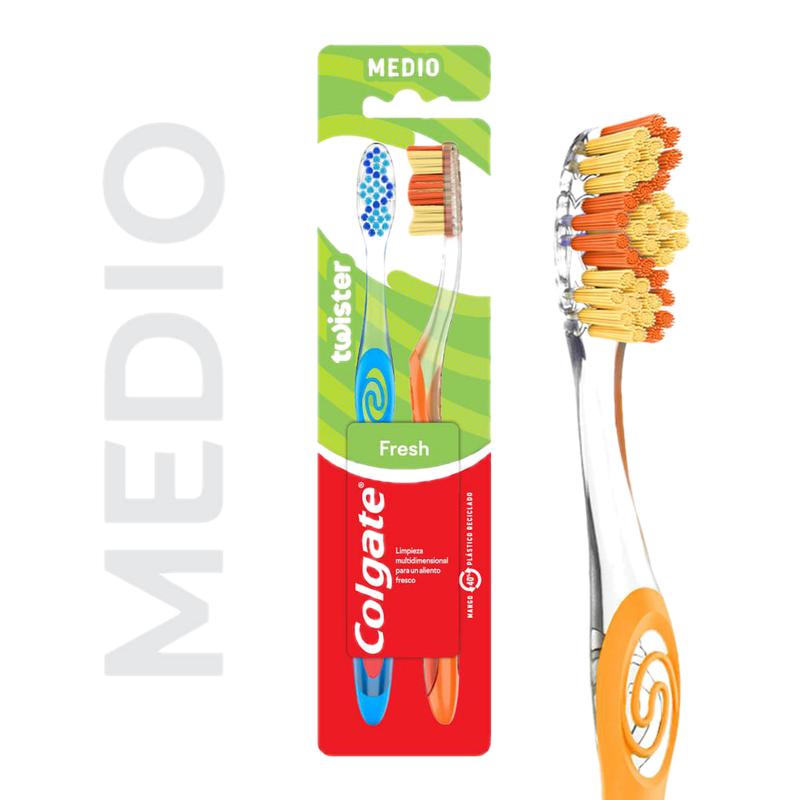 Cepillo De Dientes Colgate Twister Medio 2 Unidades