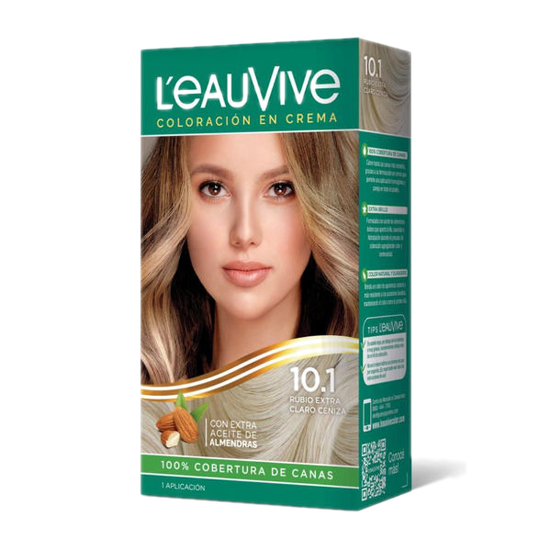 Leau Vive Tinta Kit Nº 10.1 Rubio Extra Claro Ceniza