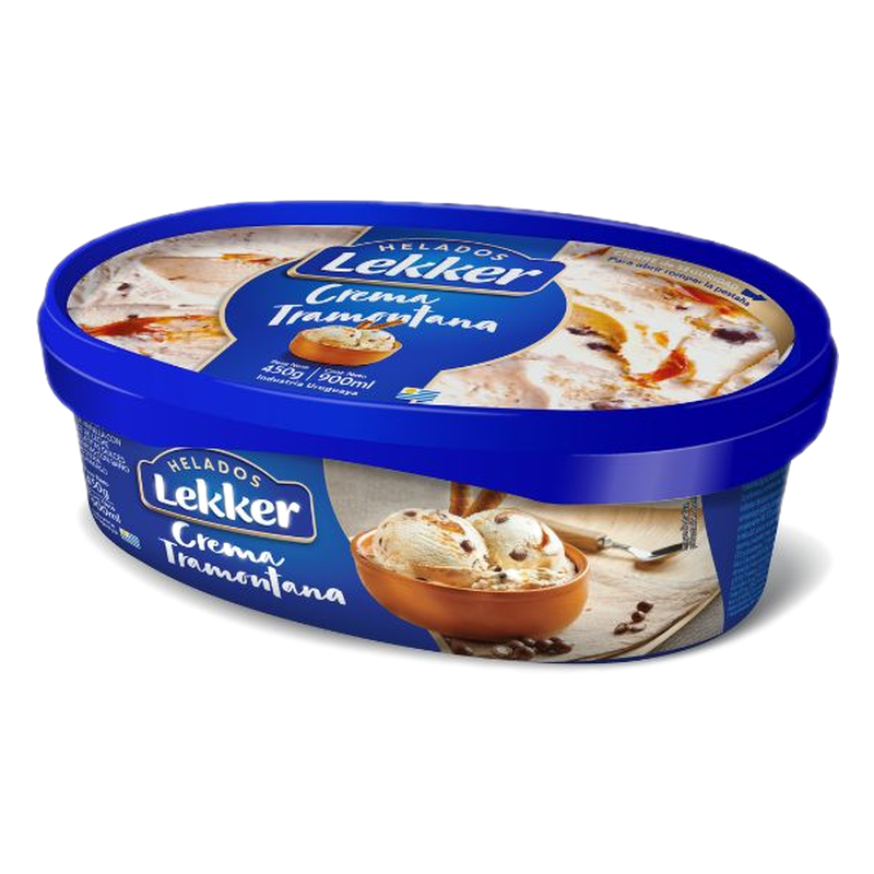 Helado Lekker Crema Tramontana 900 Ml