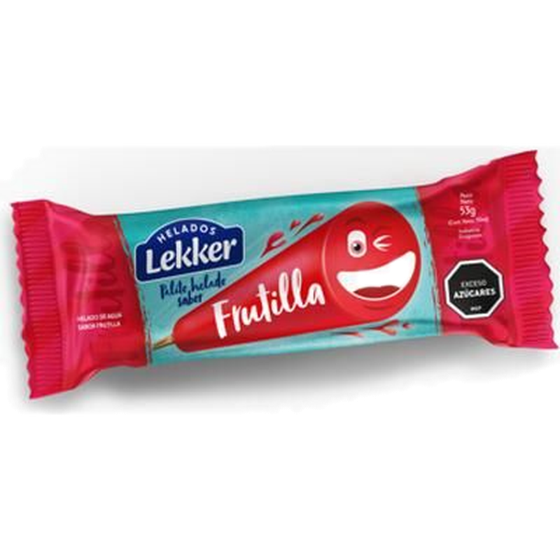 Helado Lekker Palito De Agua Sabor A Frutilla 50 Ml